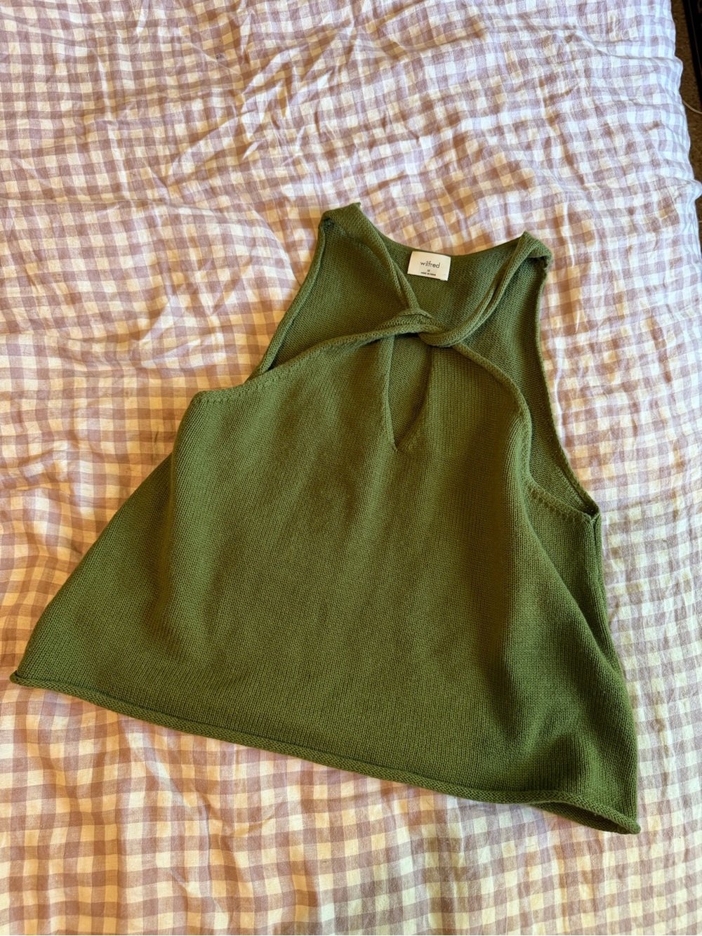 Wilfred Olive Green Knit Tie-Front Tank